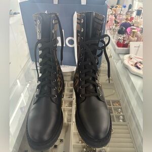 Fendi combat leather boots